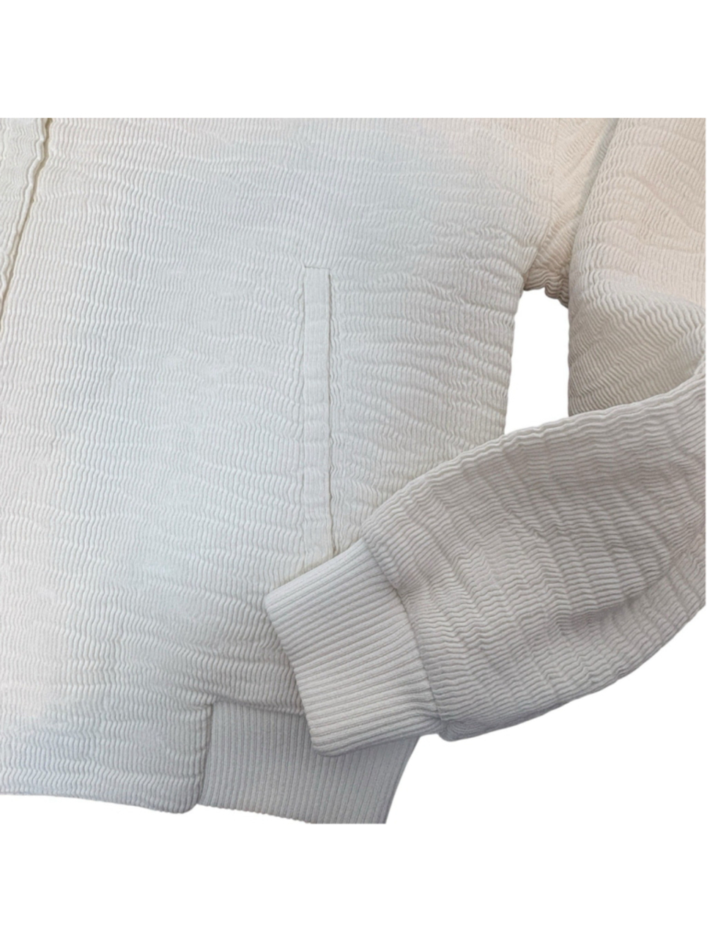 Christian Wijnants Textured Bomber Jacket Ivory White Minimalist Wool Size M - Picture 6 of 9